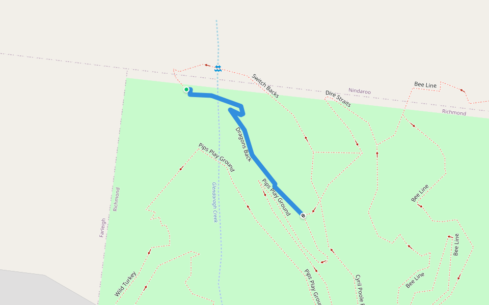 Dragons Back walking route map in Nindaroo