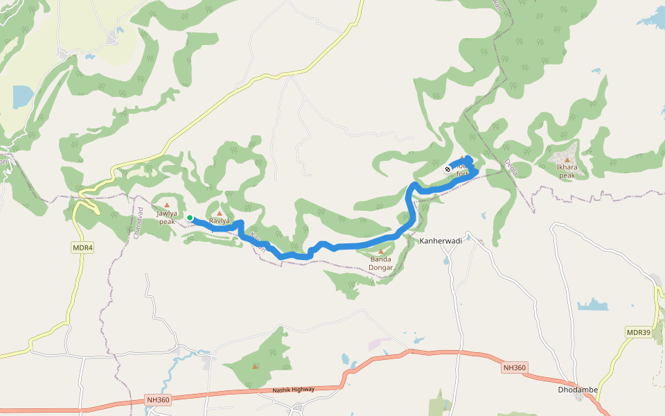 Dhodap trail walking route map in Navapur