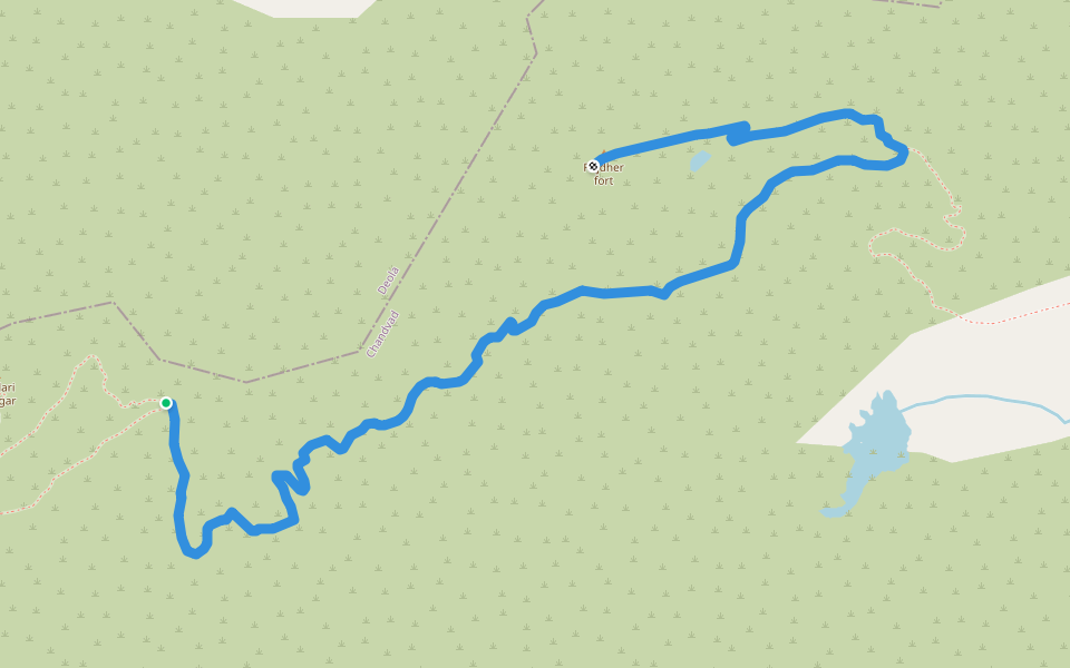 Rajdher fort walking route map in Rajderwadi