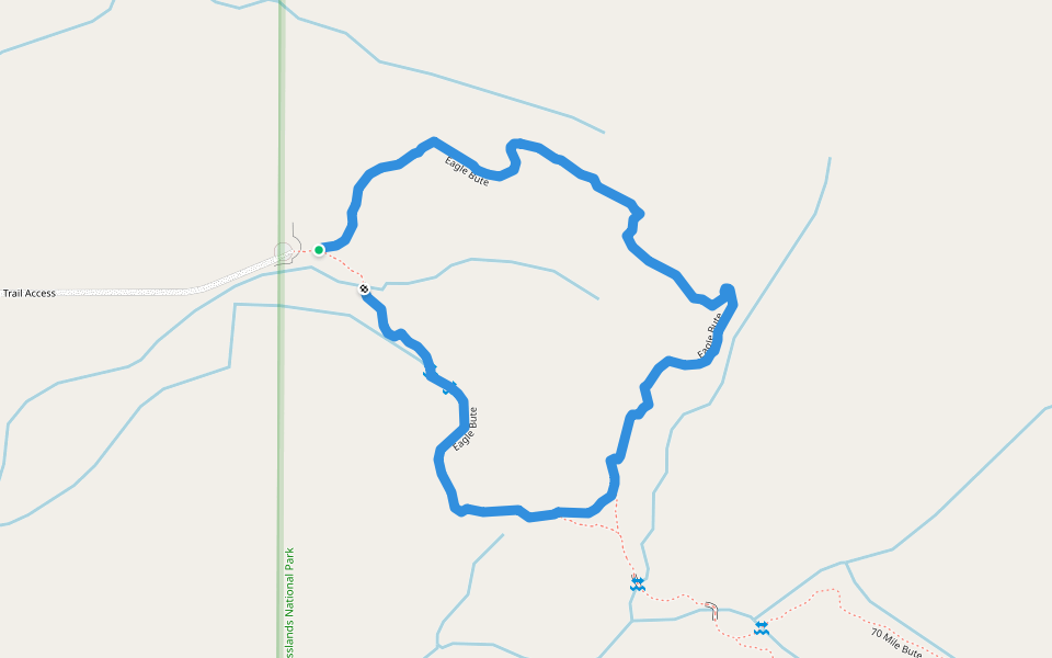 Eagle Bute walking route map in Val Marie