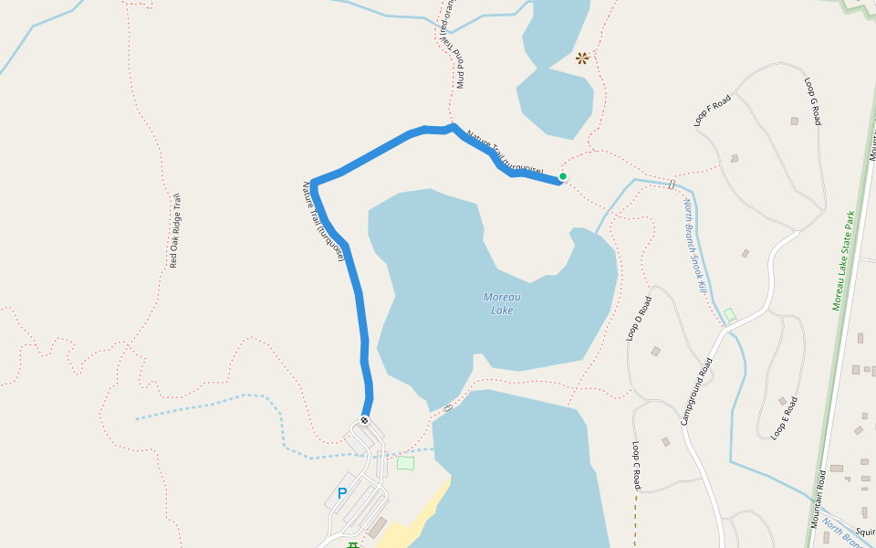 Nature Trail (turquoise) walking route map in Wilton