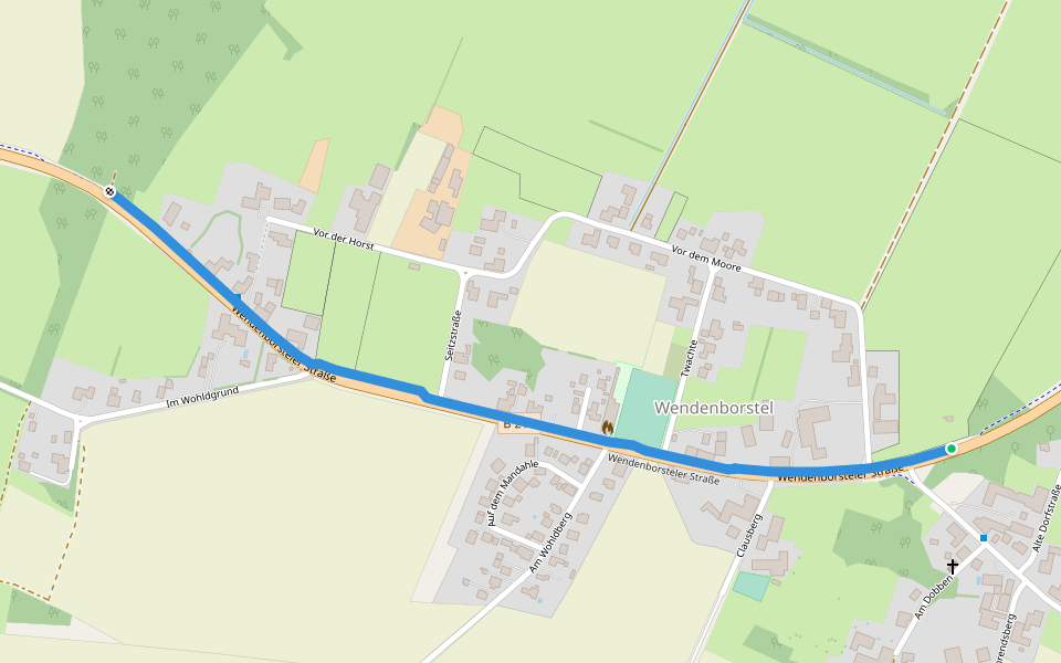 Wendenborsteler Straße walking route map in Steimbke