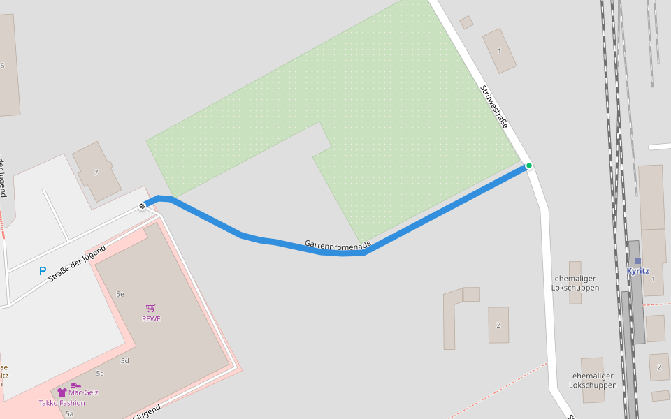 Gartenpromenade walking route map in Kyritz