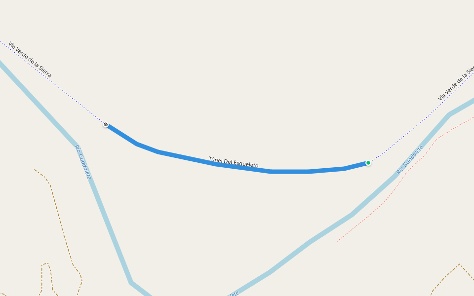 Túnel Del Esqueleto walking route map in Puerto Serrano