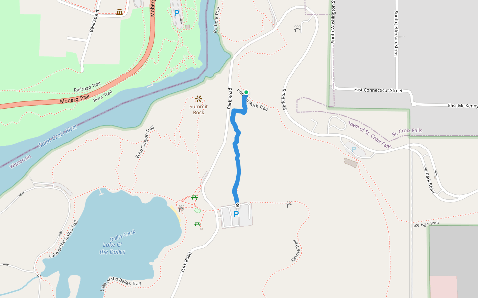 Meadow Valley Trail walking route map in Dresser
