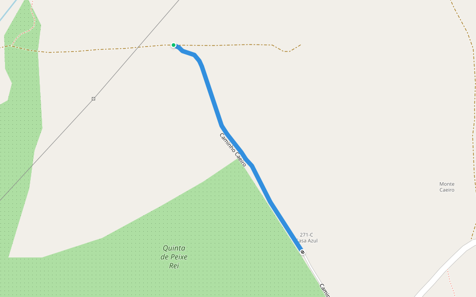 Caminho Caeiro walking route map in Quelfes