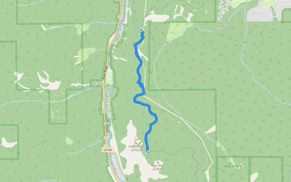 Big Chief Trail (Lower) Hiking Truckee, California Pacer