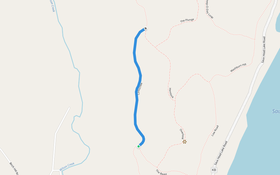 Corkscrew walking route map in Marquette