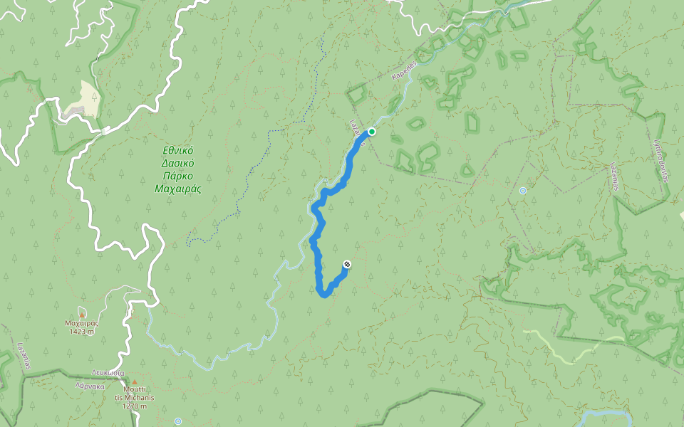 Μονοπάτι πεζοπορίας walking route map in Kapedes