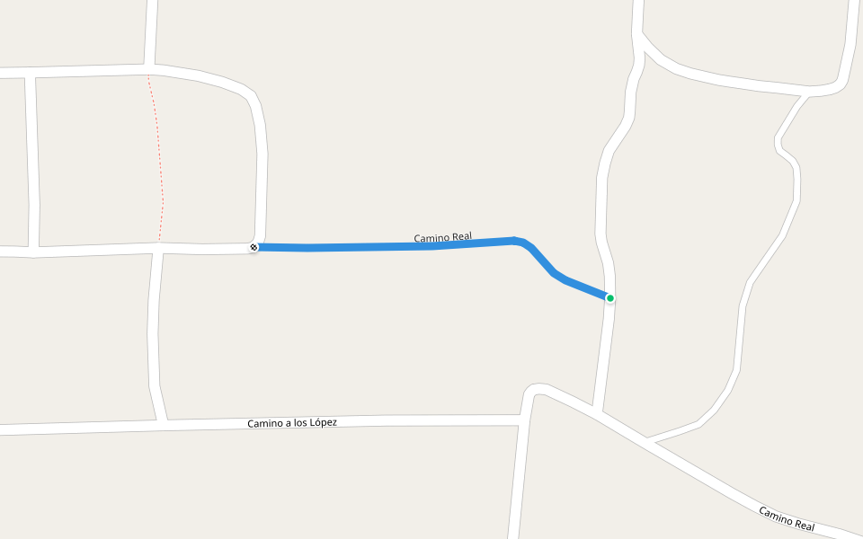 Camino Real walking route map in Lomas del Suspiro