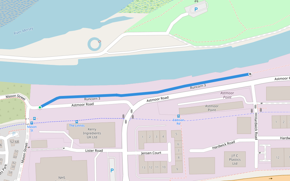 Runcorn 3 walking route map in Runcorn