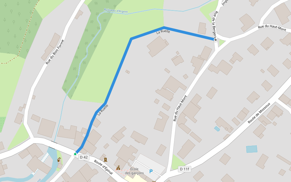 La Ruelle walking route map in Archettes