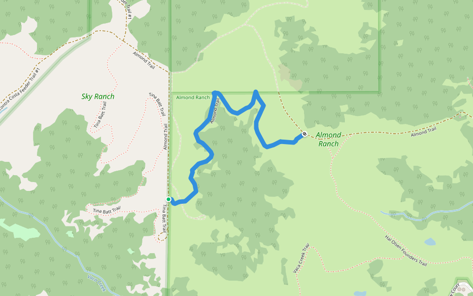 Almond Trail walking route map in Martinez