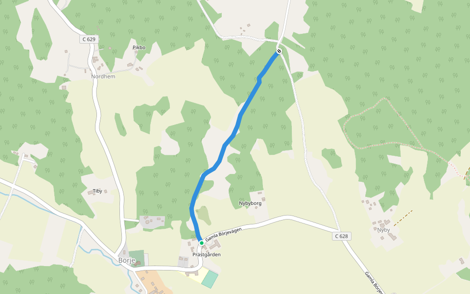 Linnéstig Husbyvandringen walking route map in Börje