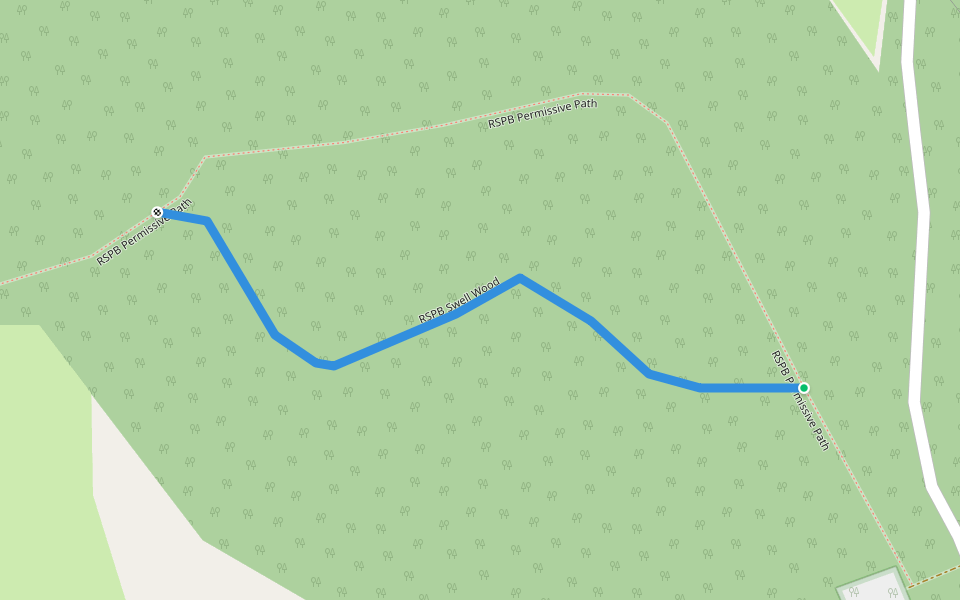 RSPB Swell Wood walking route map in Fivehead
