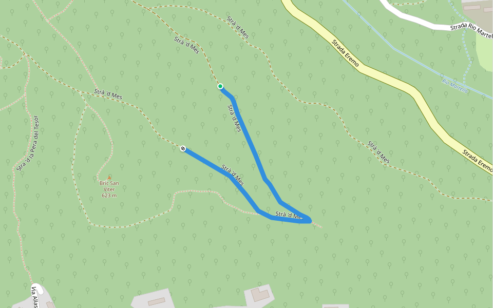 Strà 'd Mes walking route map in Pecetto Torinese