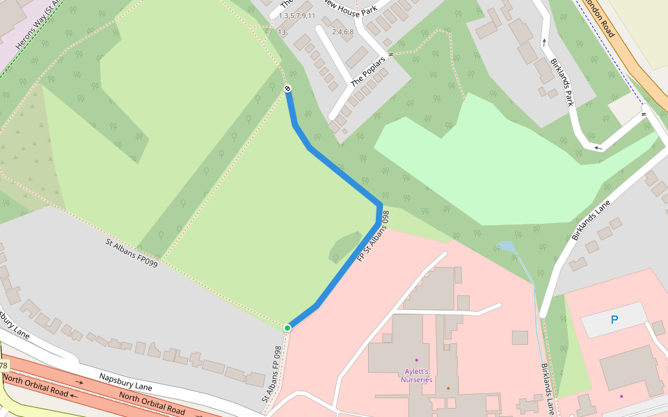 FP St Albans 098 walking route map in St Albans