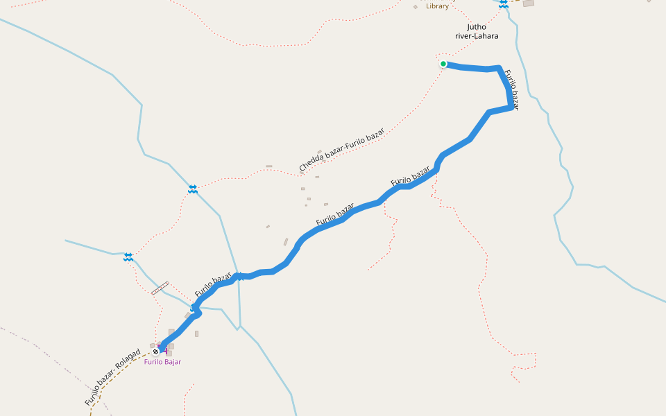 Furilo bazar walking route map in Majhfal