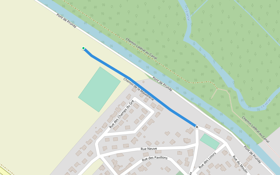 Chemin de la Maladrerie walking route map in Beaumont-sur-Vesle