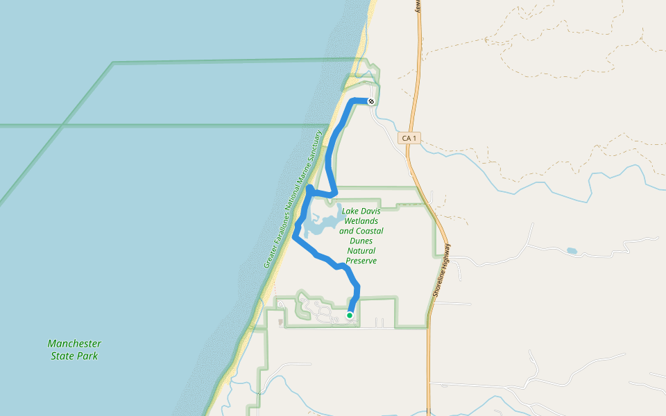 Davis Wetlands Trail walking route map in Manchester