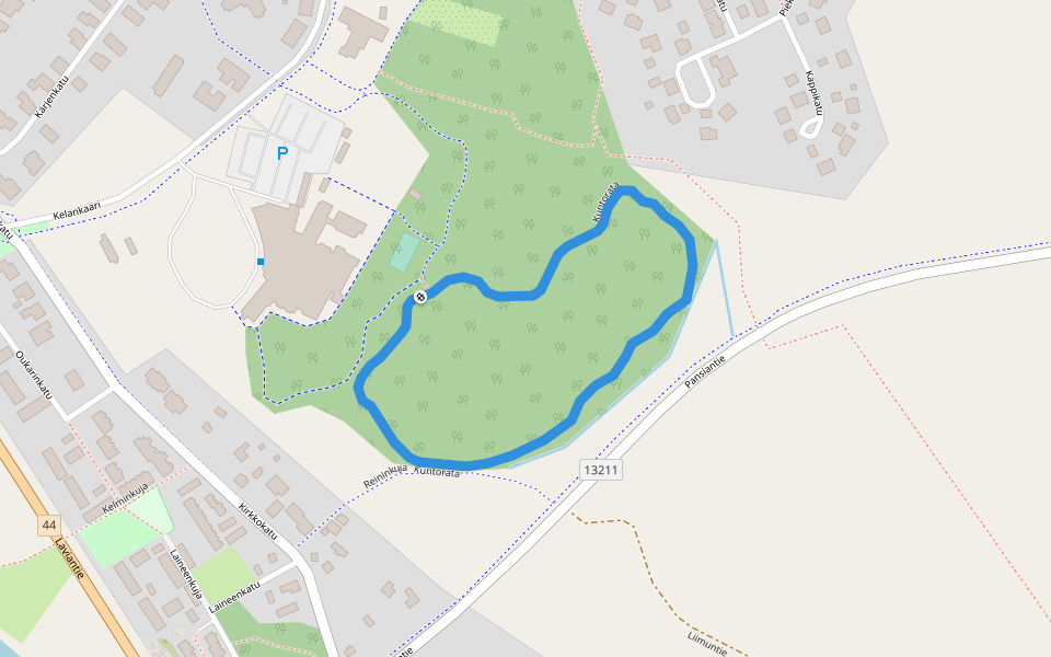 Kuntorata walking route map in Kankaanpää