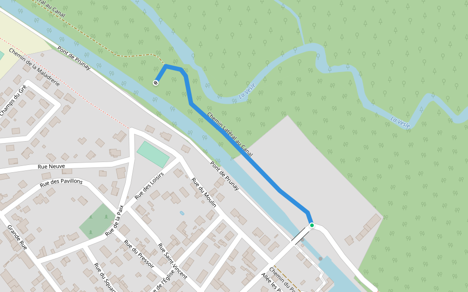 Chemin Latéral au Canal walking route map in Beaumont-sur-Vesle