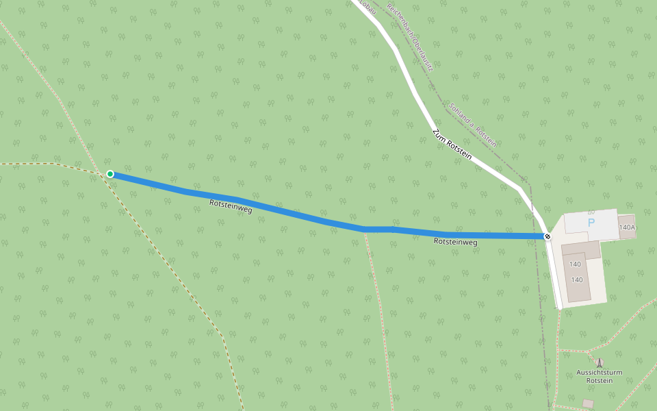 Rotsteinweg walking route map in Löbau
