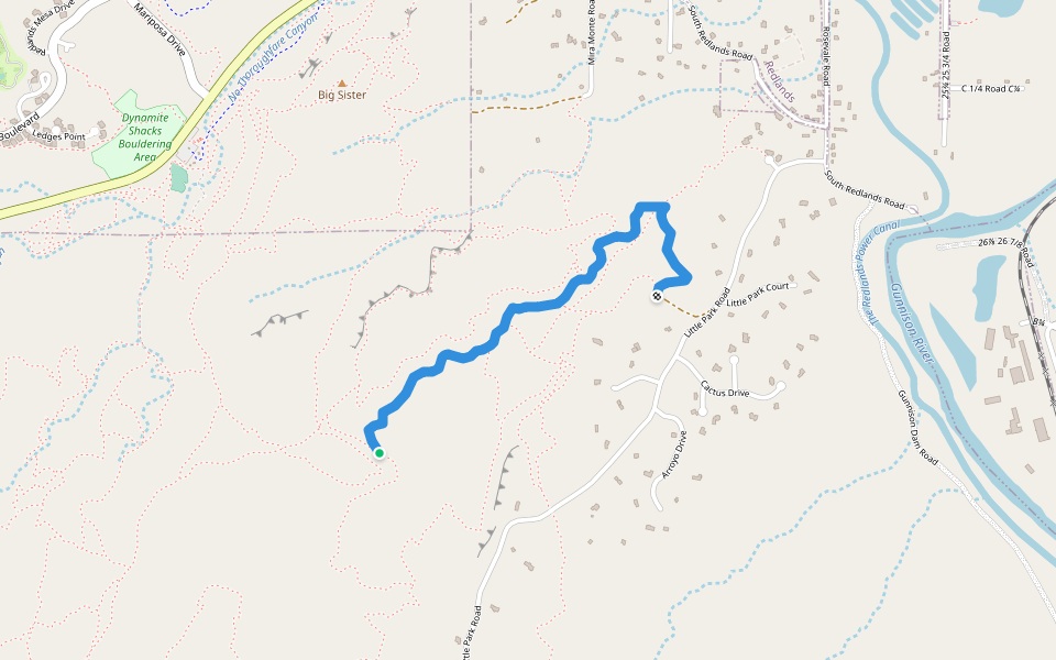 Clunker Trail walking route map in Grand Junction