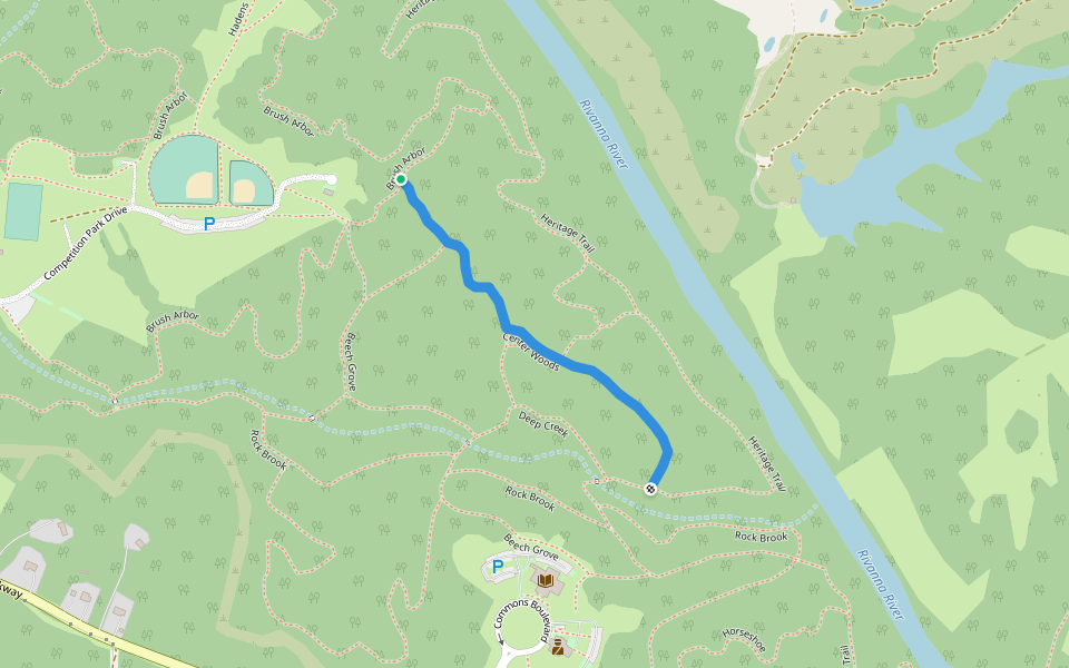 Center Woods walking route map in Palmyra