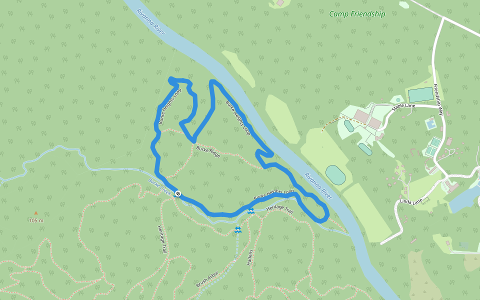 Burke Heights Loop walking route map in Palmyra