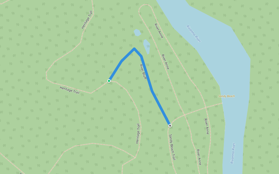 River Bluff walking route map in Palmyra