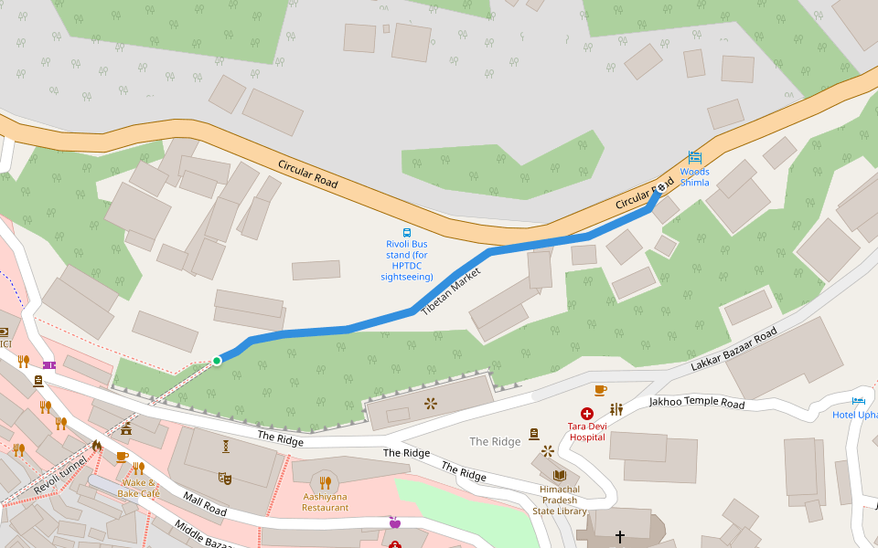 Tibetan Market walking route map in Gurgaon