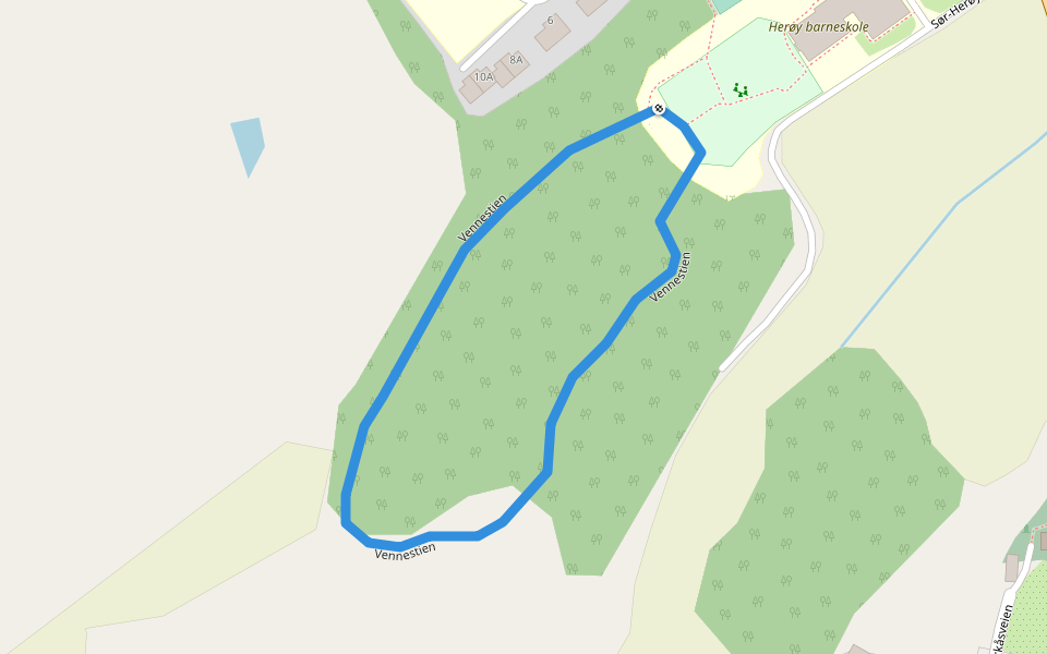 Vennestien walking route map in Herøy