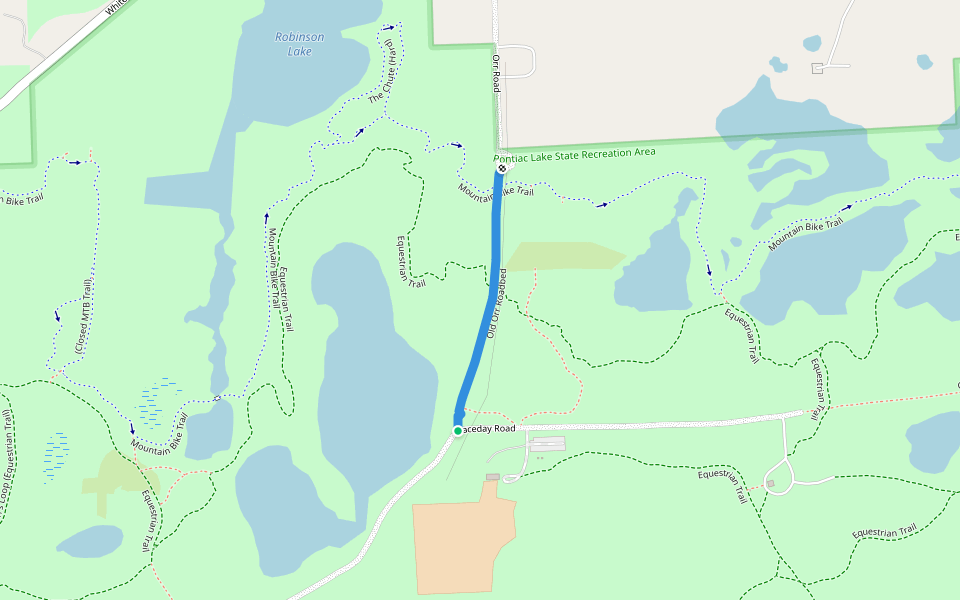 Old Orr Roadbed walking route map in Village of Clarkston