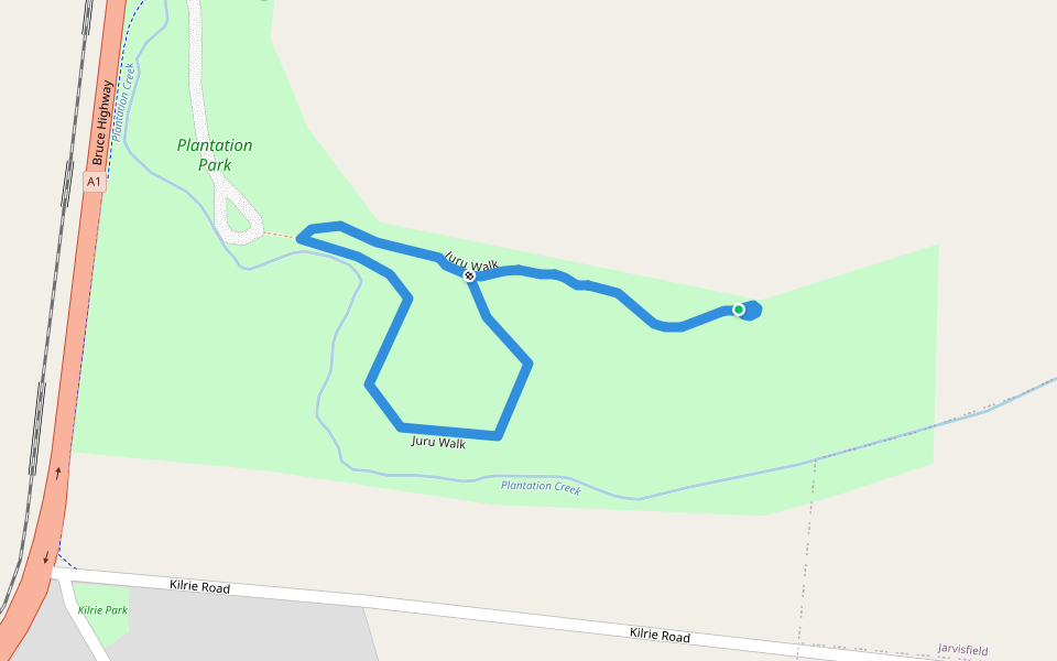 Juru Walk walking route map in Ayr