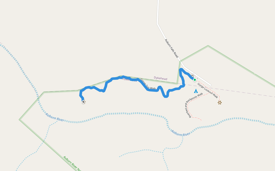Gorge Top Walk walking route map in Dykehead