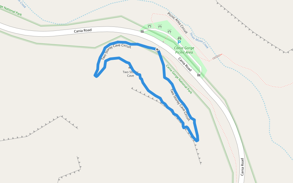 Two Storey Cave Circuit walking route map in Moonford