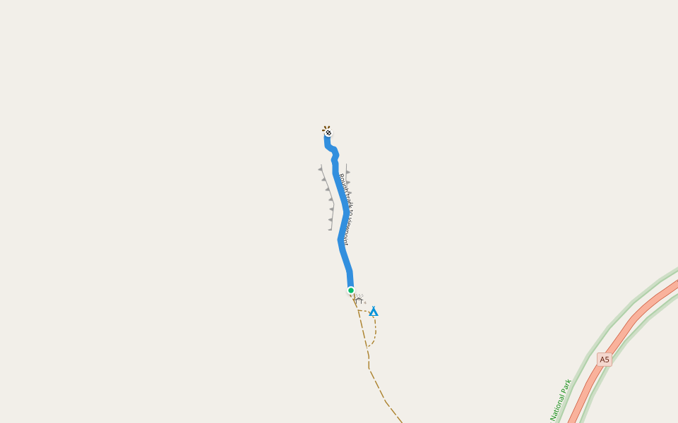 Rough track to viewpoint walking route map in Isla