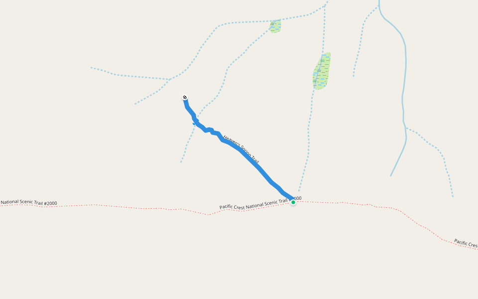 Heaven's Spring Trail walking route map in Dunsmuir