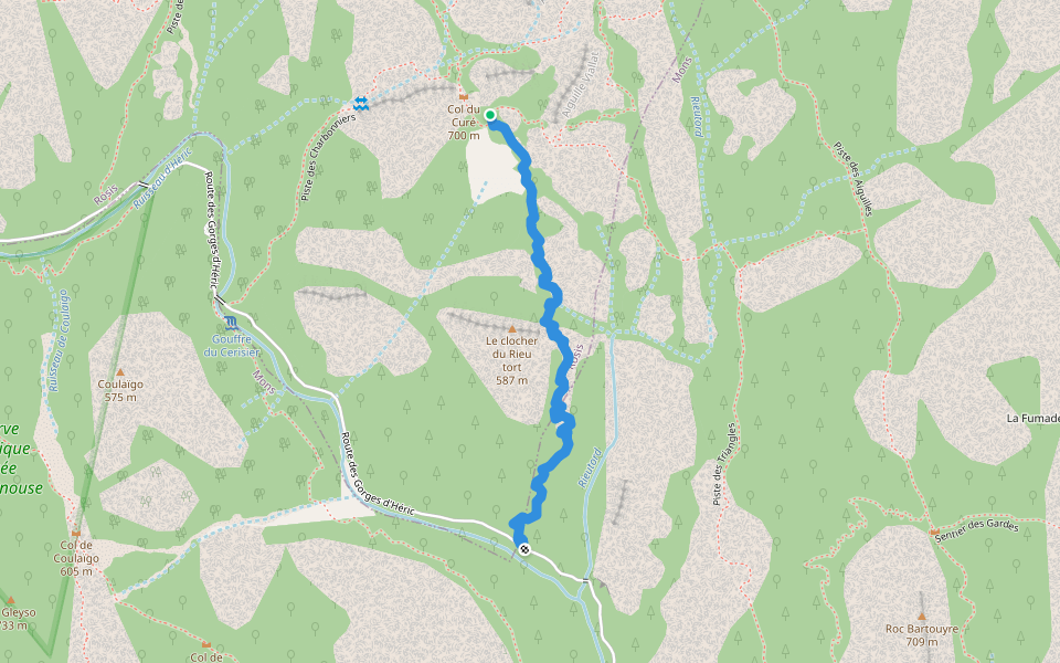 Piste à Ferret walking route map in Mons