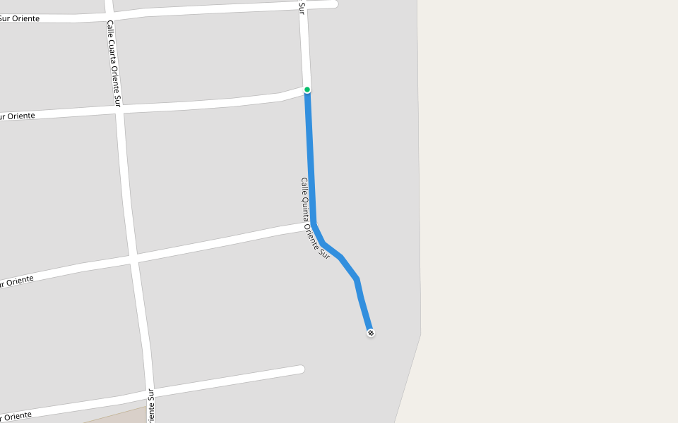 Calle Quinta Oriente Sur walking route map in Coapilla