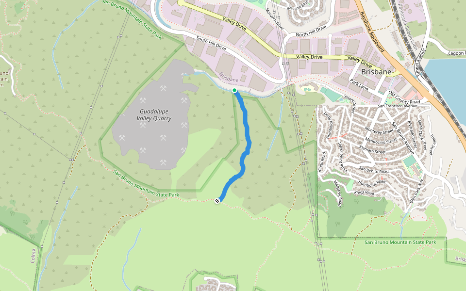 Owl Canyon Trail walking route map in Brisbane