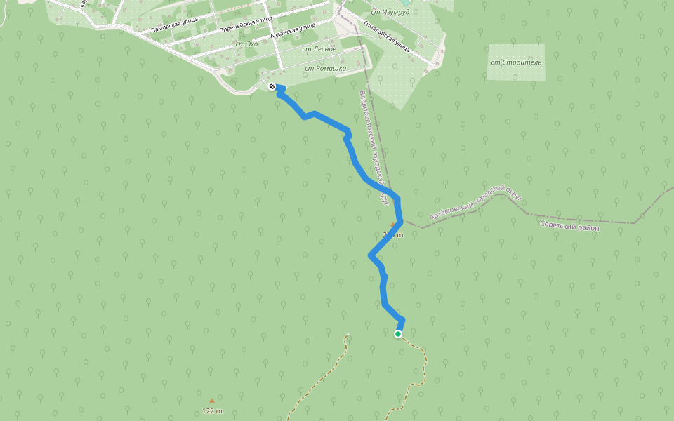 Тропа по хребтам walking route map in Vladivostok