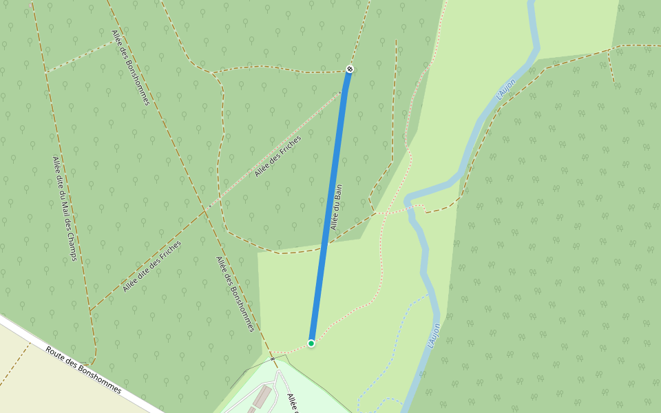 Allée du Bain walking route map in Châteauvillain