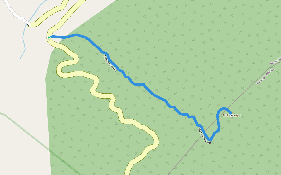 Mahimangad walking route map in Met shindi