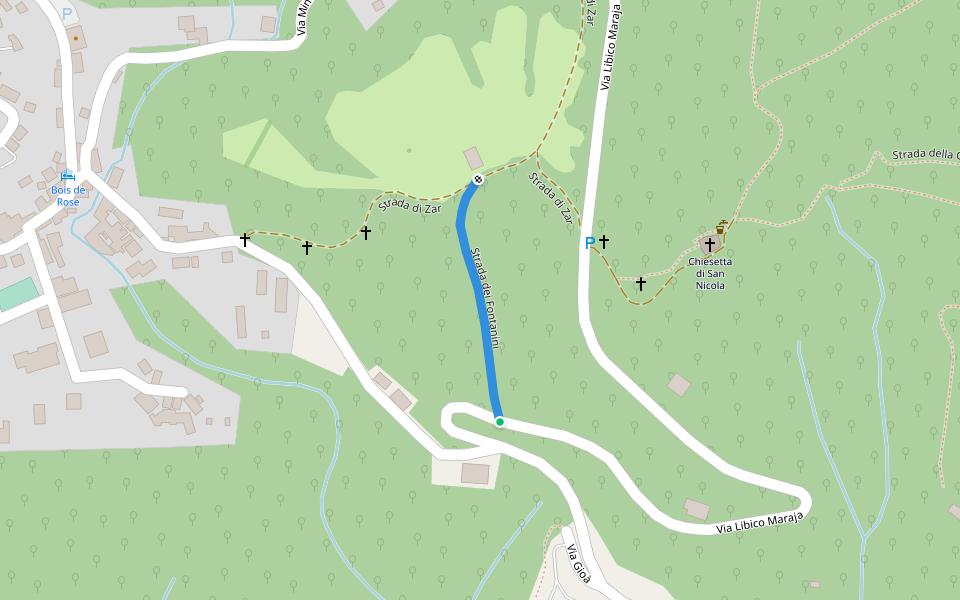 Strada dei Fontanini walking route map in Como