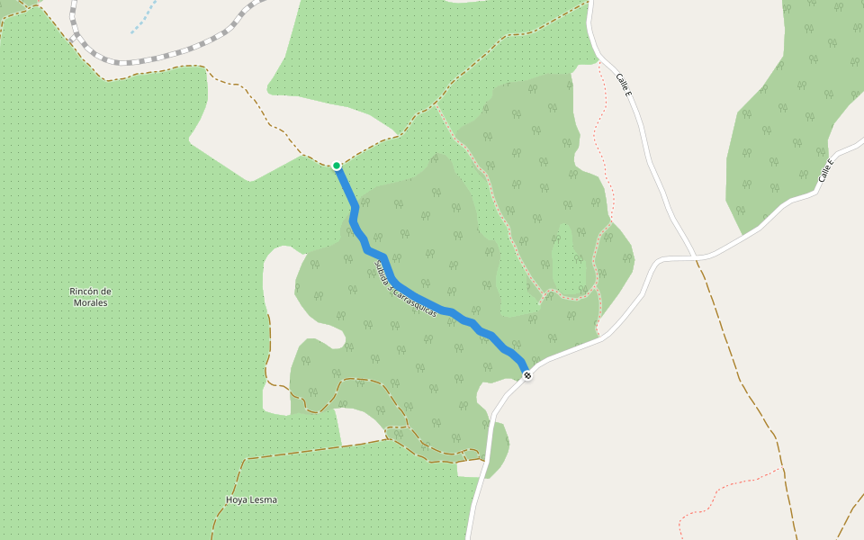 Subida 3 Carrasquicas walking route map in Caravaca de la Cruz