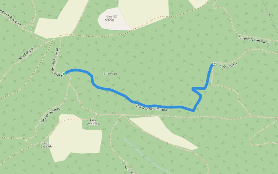 Clot d'en Vendrell plus walking route map in Bescanó