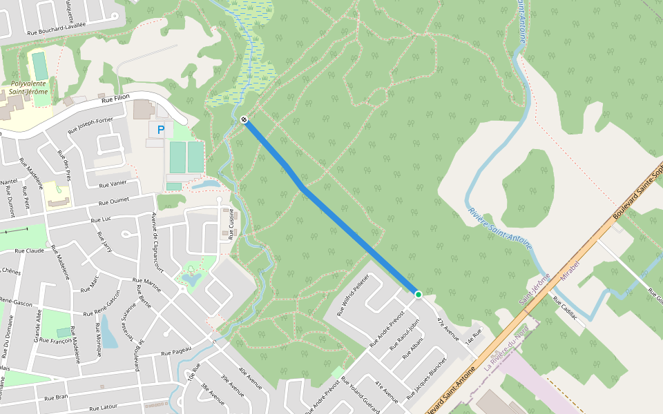 avenue 47 walking route map in Saint-Jérôme