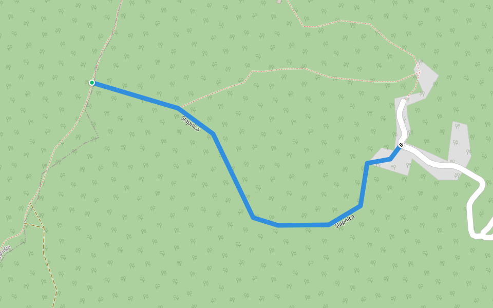 Slapnica walking route map in Slapnica